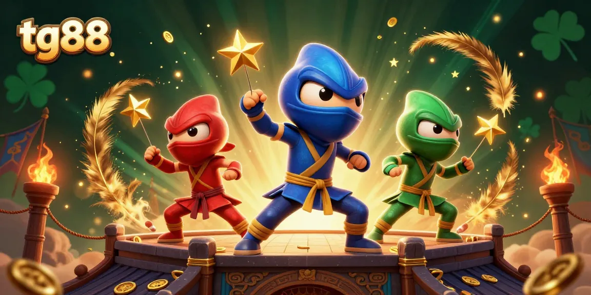 Experience thrilling action with tg88 as ninja chameleons battle in a vibrant casino arena.