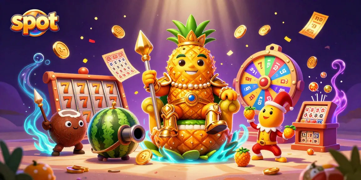 Meraih jackpot slot di kasino virtual dengan simbol keberuntungan dan suasana ceria.