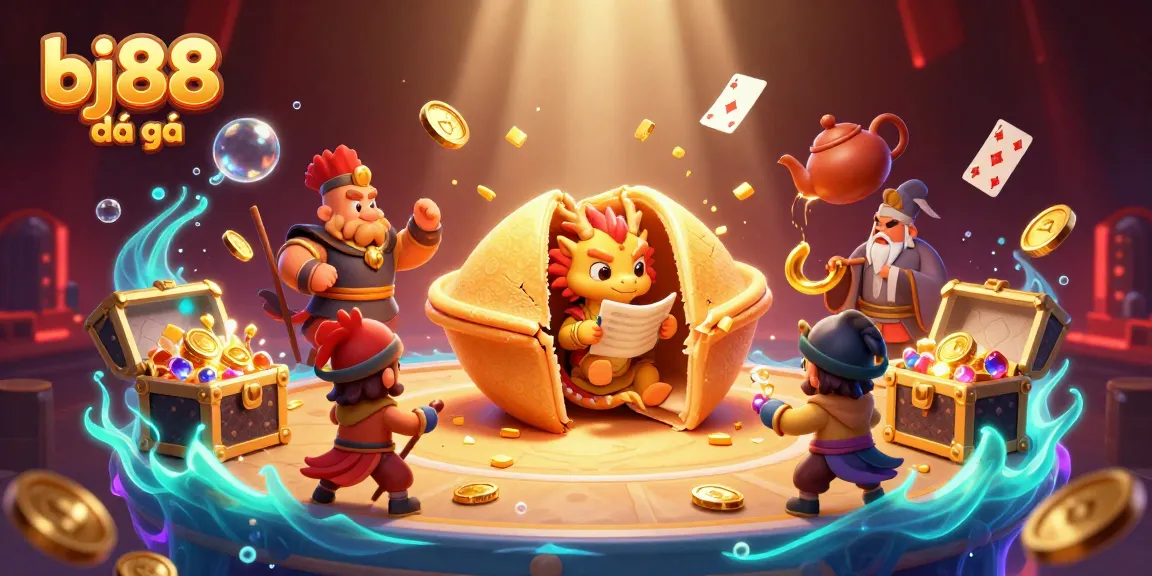 Engage in thrilling bj88 đá gà action with an illustrated battle scene featuring unique characters and elements.