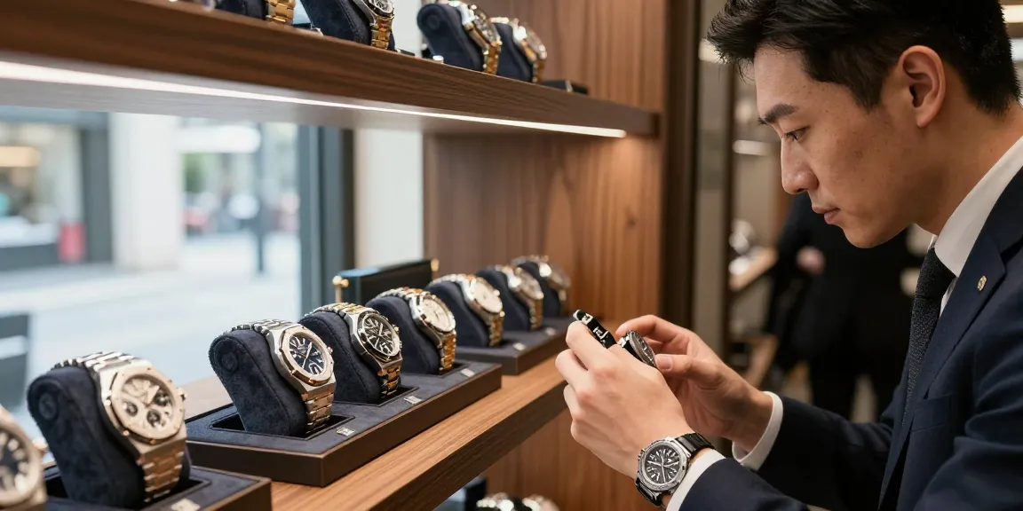 Discover high-quality clone watches, showcasing luxury craftsmanship and precision at a retail store.