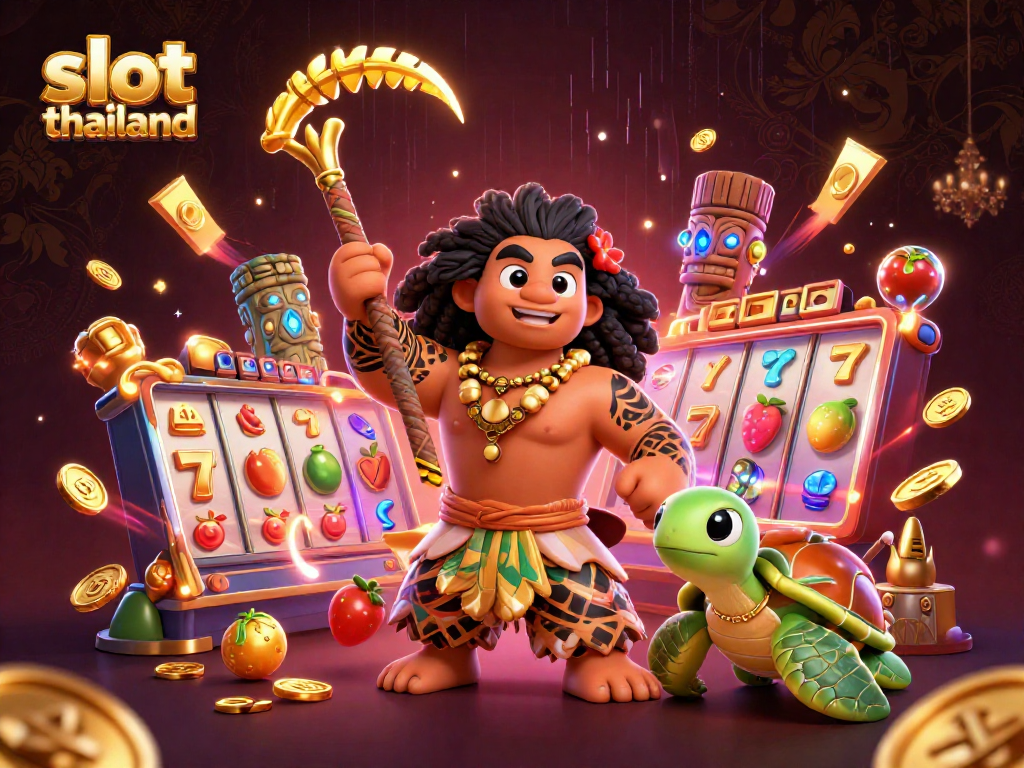 Spin the slot thailand reels with dynamic characters celebrating jackpot wins and vibrant casino atmospheres.
