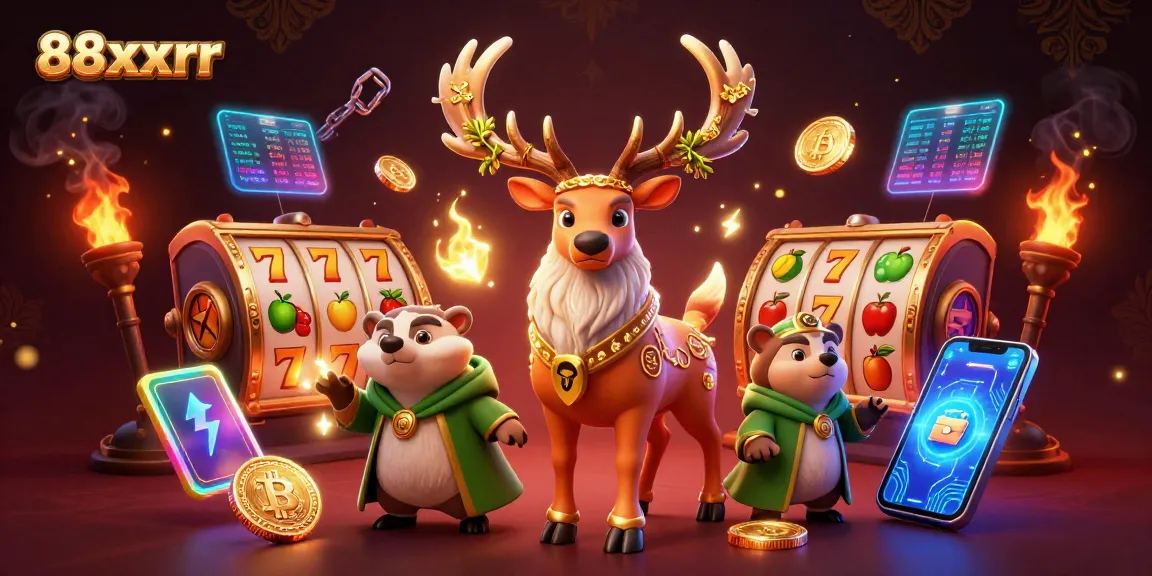 Win big at 88xxrr with a vibrant casino illustration featuring Celtic characters and slot symbols.