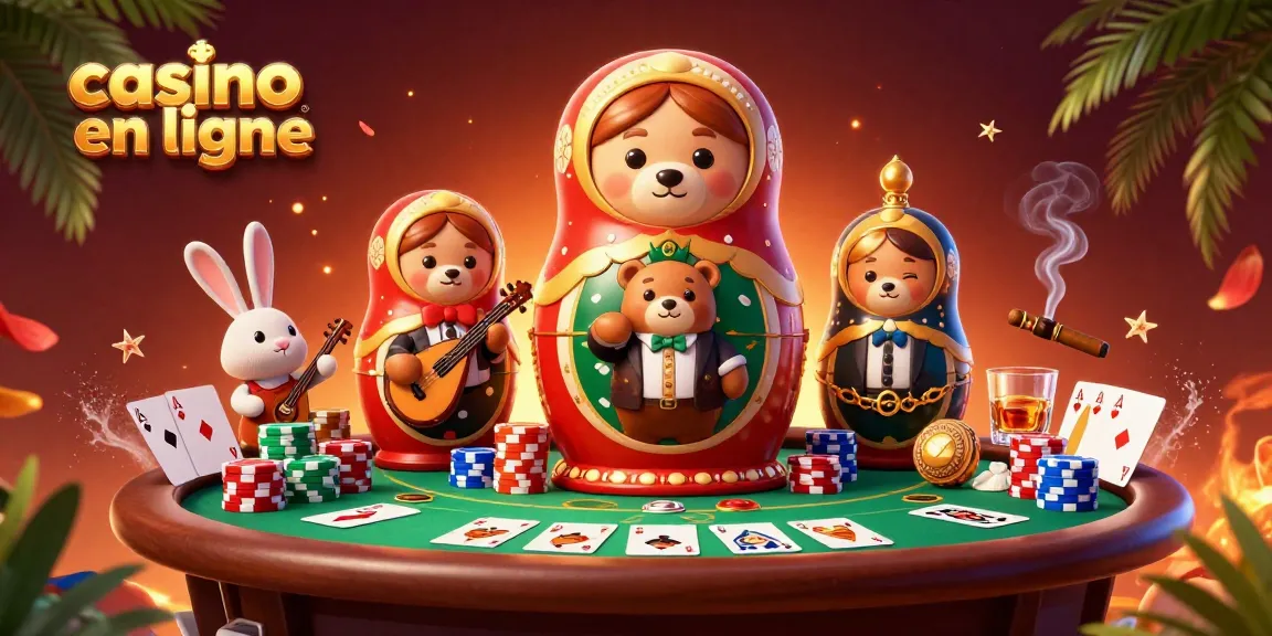 Jouez au casino en ligne avec ces ours Matryoshka féeriques et leurs tenues de croupiers.