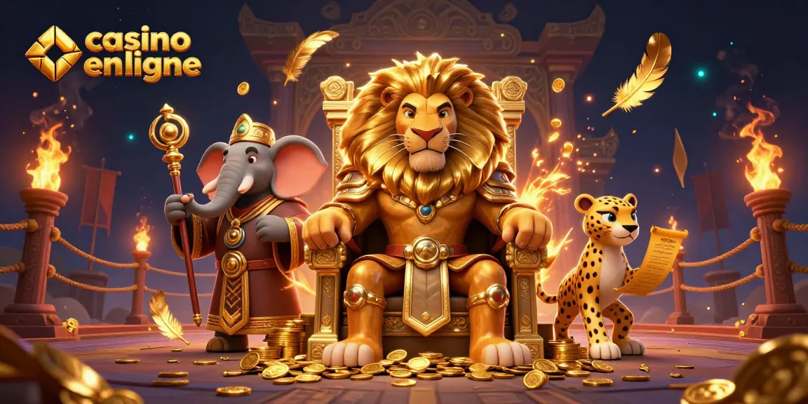 Pariez dans un casino en ligne, découvrez le royaume du jeu avec des personnages animés majestueux.
