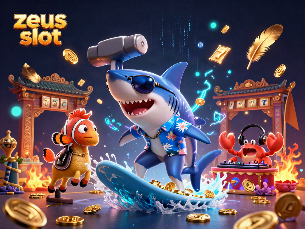 Experience excitement with zeus slot in a vibrant casino scene featuring dynamic characters and golden riches.