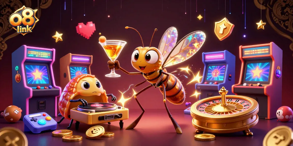 Experience thrilling wins with O8 link, featuring vibrant casino characters and iconic gaming elements.