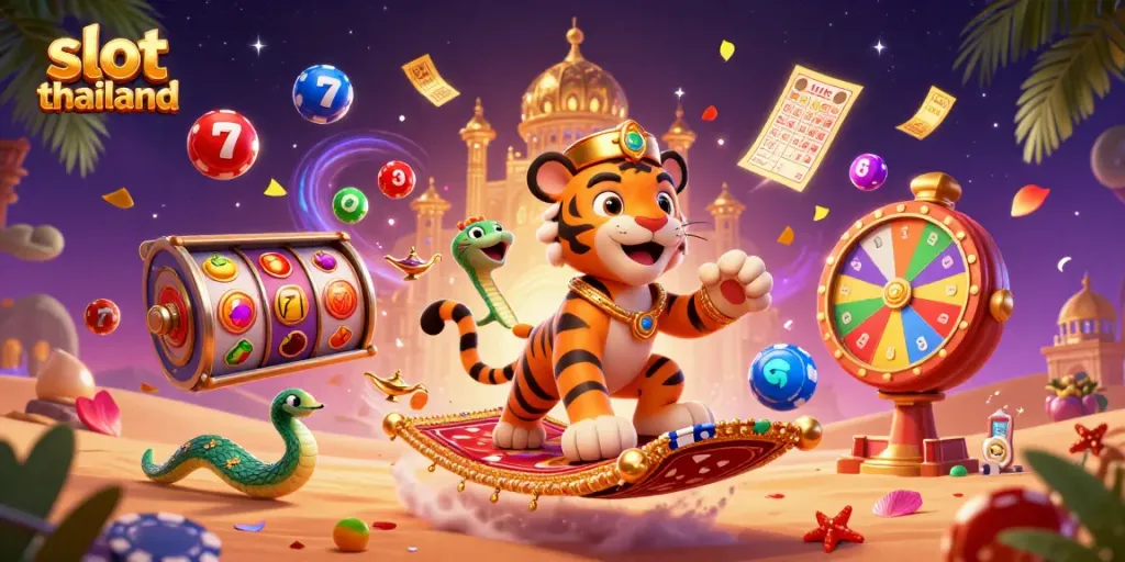 Engage with slot thailand through a vibrant 3D illustration of a sultan and treasures in an enchanting casino scene.