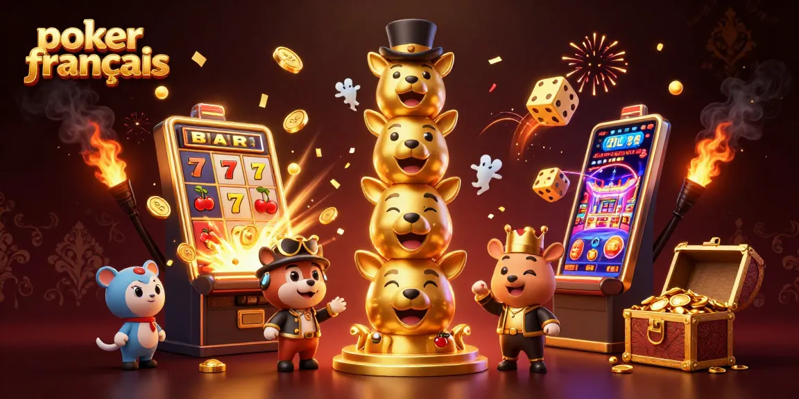 Jouer au poker français avec ambiance festive autour de symboles de casino
