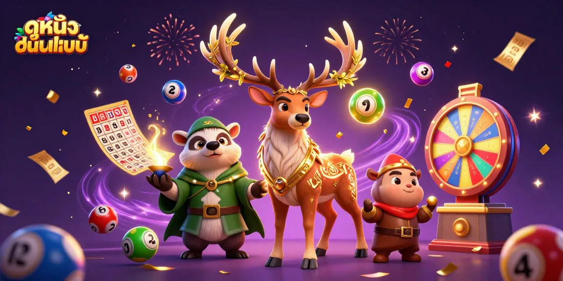 Experience ดูหนังออนไลน์ with an exhilarating scene blending vibrant lottery themes and energetic characters.