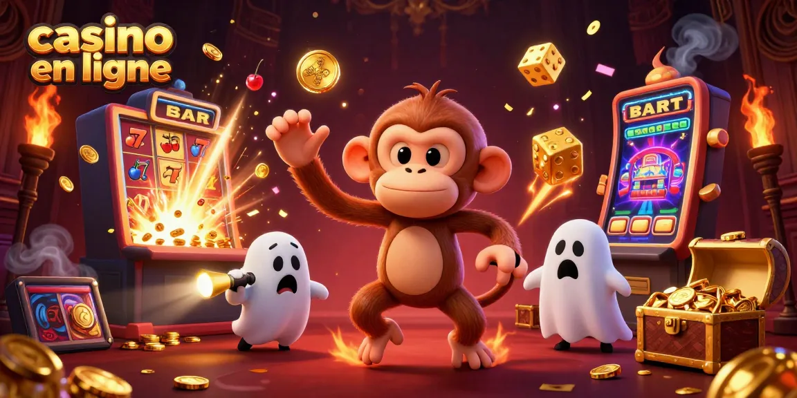 Gagnez avec les jeux de casino en ligne en découvrant un poltergeist monkey et un chiot chasseur de fantômes.