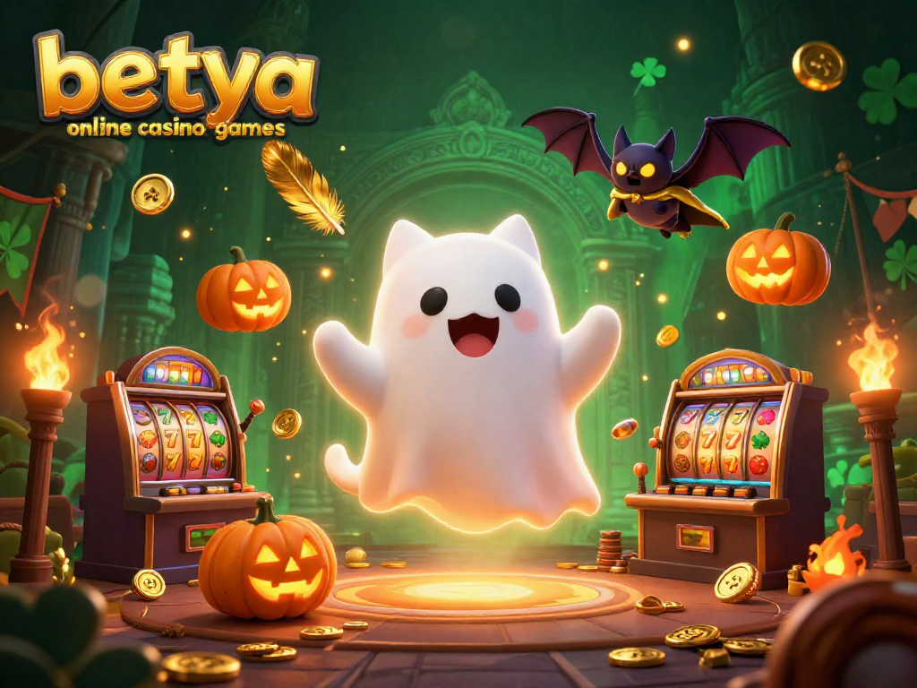 Engage with betya online casino games featuring a ghost cat and dynamic slot elements in a haunted mansion scene.