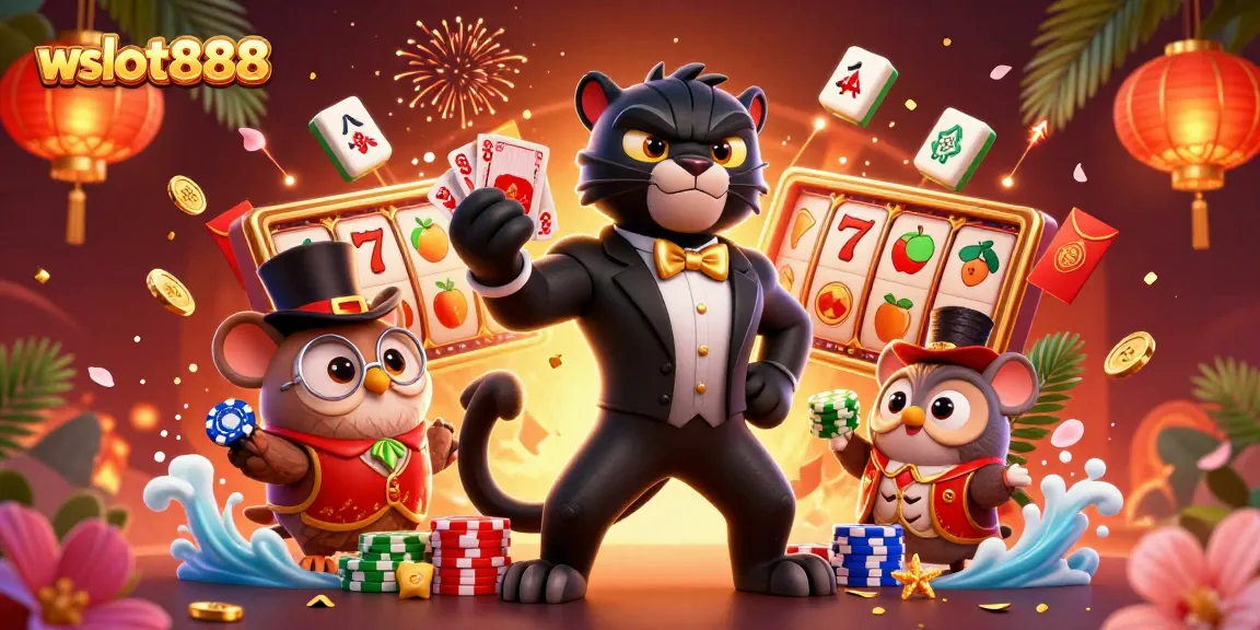Permainan kartu dan slot mengasyikkan di WSLOT888 dengan desain warna-warni yang menawan.