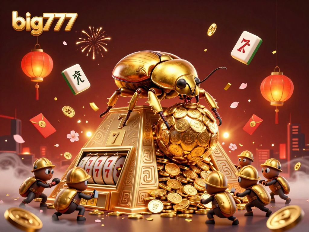 big777 emerges with a vibrant casino scene featuring energetic beetles and golden coins