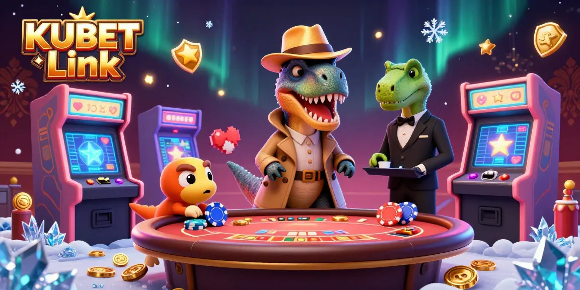 KUBET Link offers an exciting gaming atmosphere with a velociraptor card counter at a blackjack table.