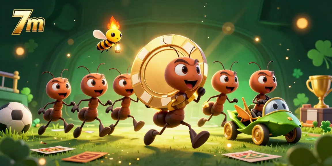 Engage with the thrilling 7m sports heist scene featuring ants and crypto, designed for online gambling enthusiasts.
