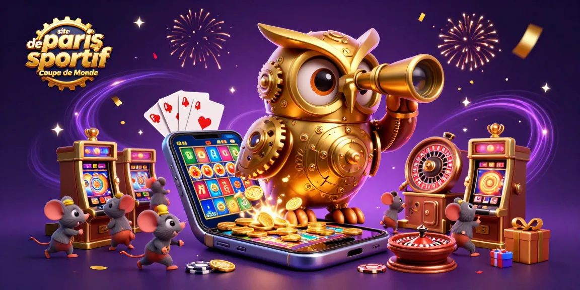 Actionner sur le site de paris sportif Coupe du Monde avec des personnages animés dans un casino coloré