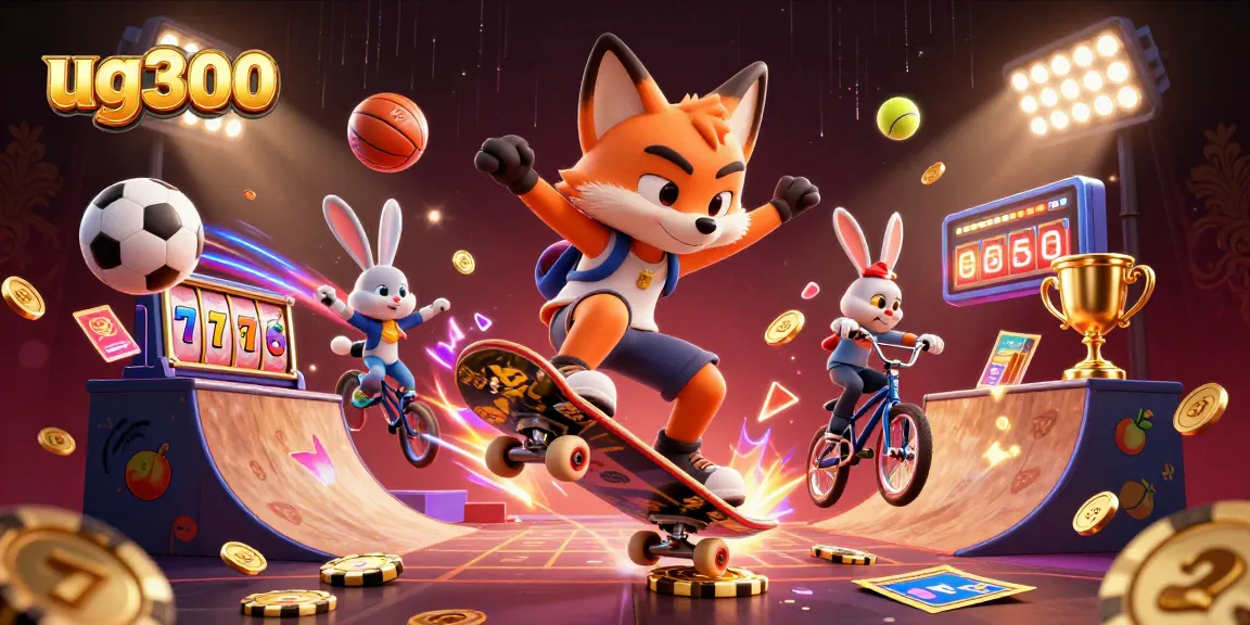 Menang di permainan slot ug300 dengan karakter kartun 3D yang atraktif dan elemen kasino.