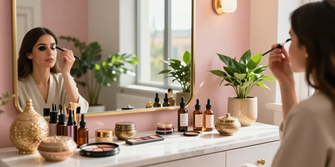 Application of كحل عربي in a chic beauty studio, showcasing elegance and tradition.