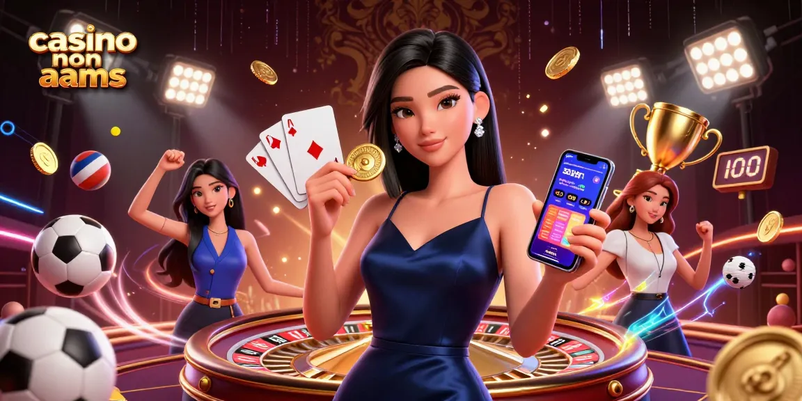 Vivi l'emozione dei casinò non AAMS con una donna mozzafiato e dinamici elementi sportivi.