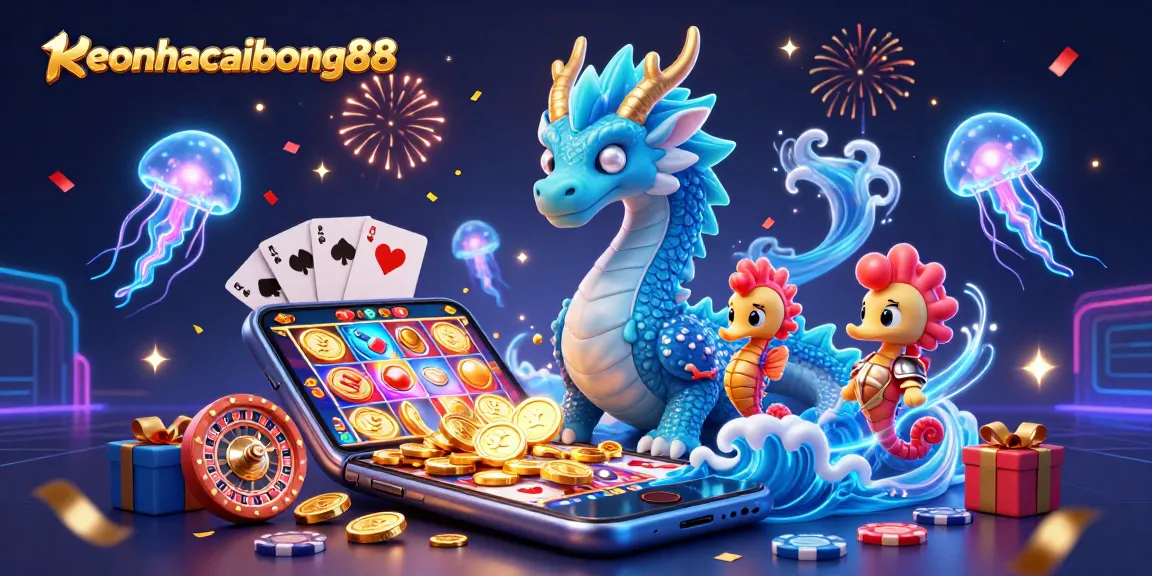 Engage with keonhacaibong88 through vibrant 3D casino imagery of gaming excitement and characters.