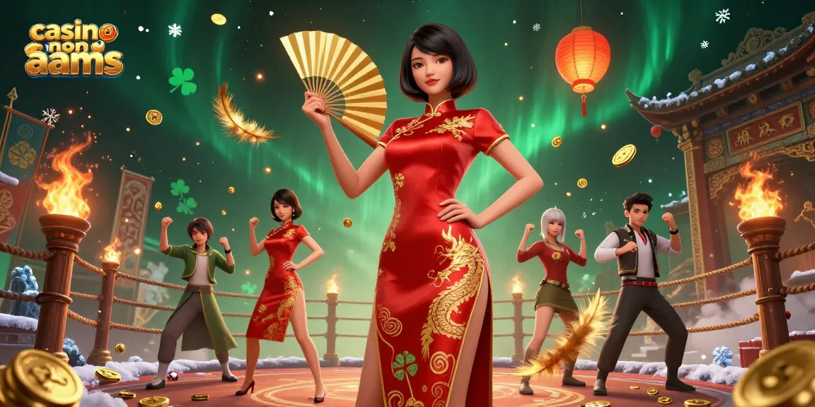 Unisciti all’esperienza vivace del casino non aams con personaggi eleganti tra monete d'oro e lanterne.