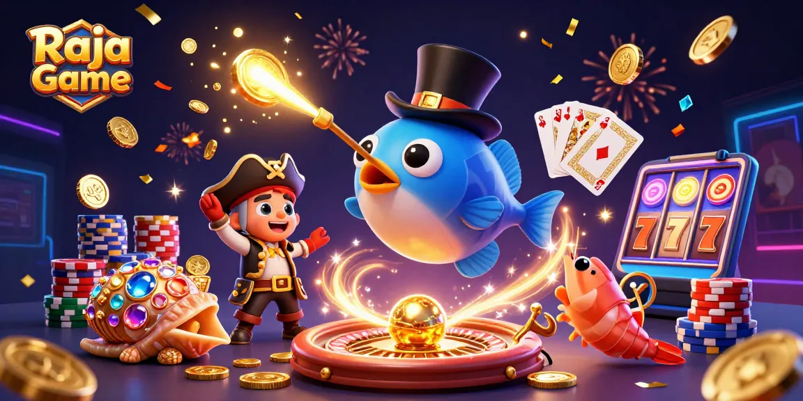 Experience Raja Game's vibrant world of gambling with a deep-sea anglerfish, pirate shrimp, and gemstone snail.