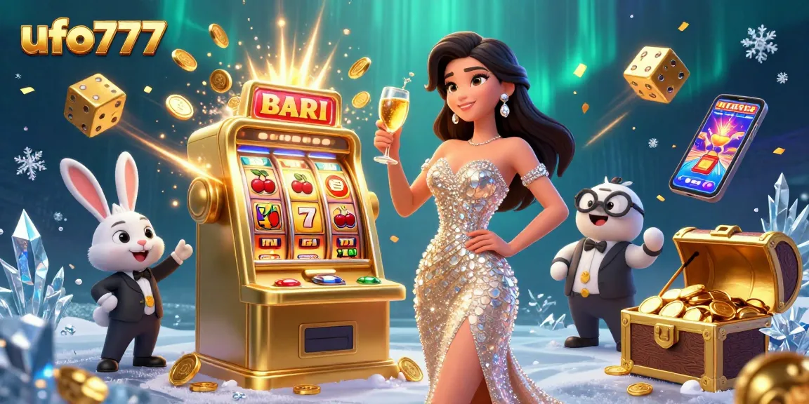 Experience the excitement of ufo777 with a dazzling casino scene featuring a jackpot explosion.