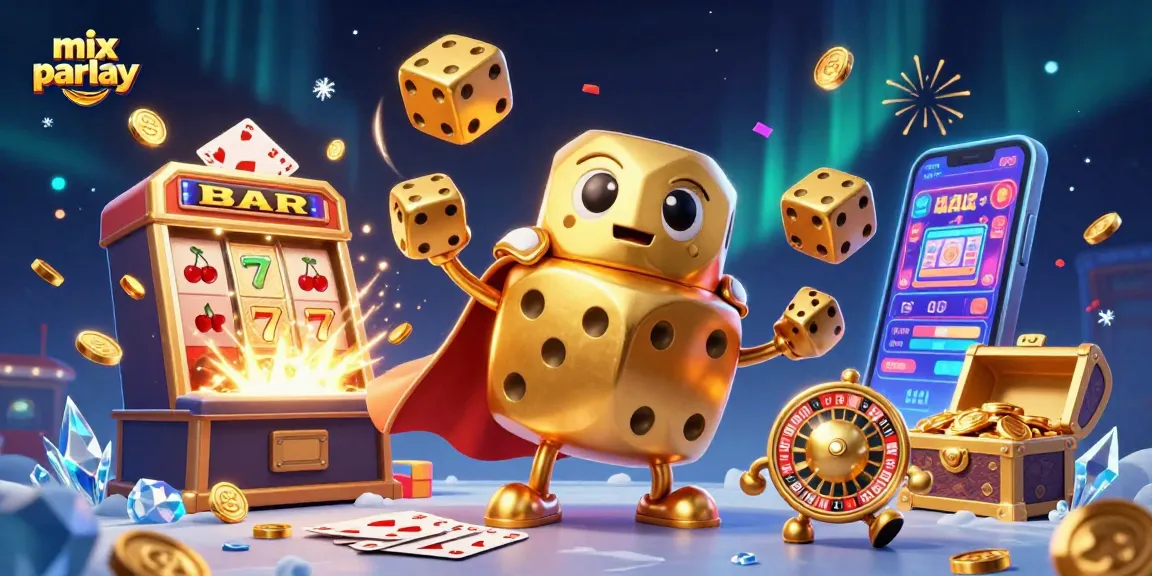 Experience winning with mix parlay in this dynamic casino illustration showcasing exciting game elements.