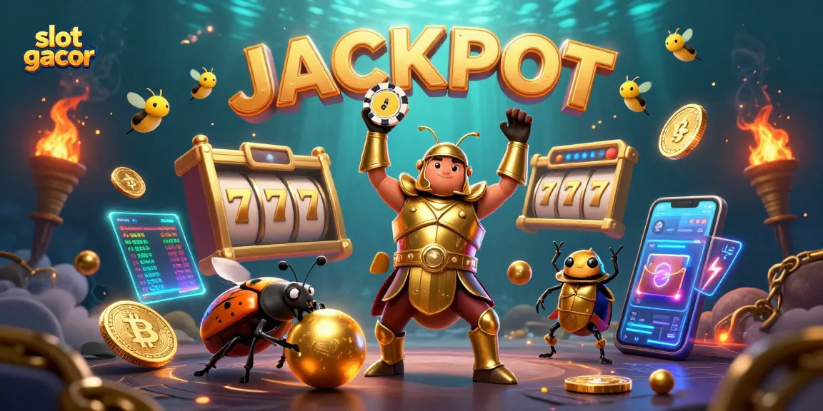 Experience the excitement of slot gacor with energetic beetle characters and jackpot elements.