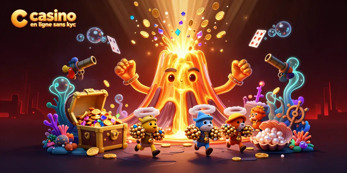 Jouez au casino en ligne sans KYC avec des trésors, volcans d'or et boules bioluminescentes