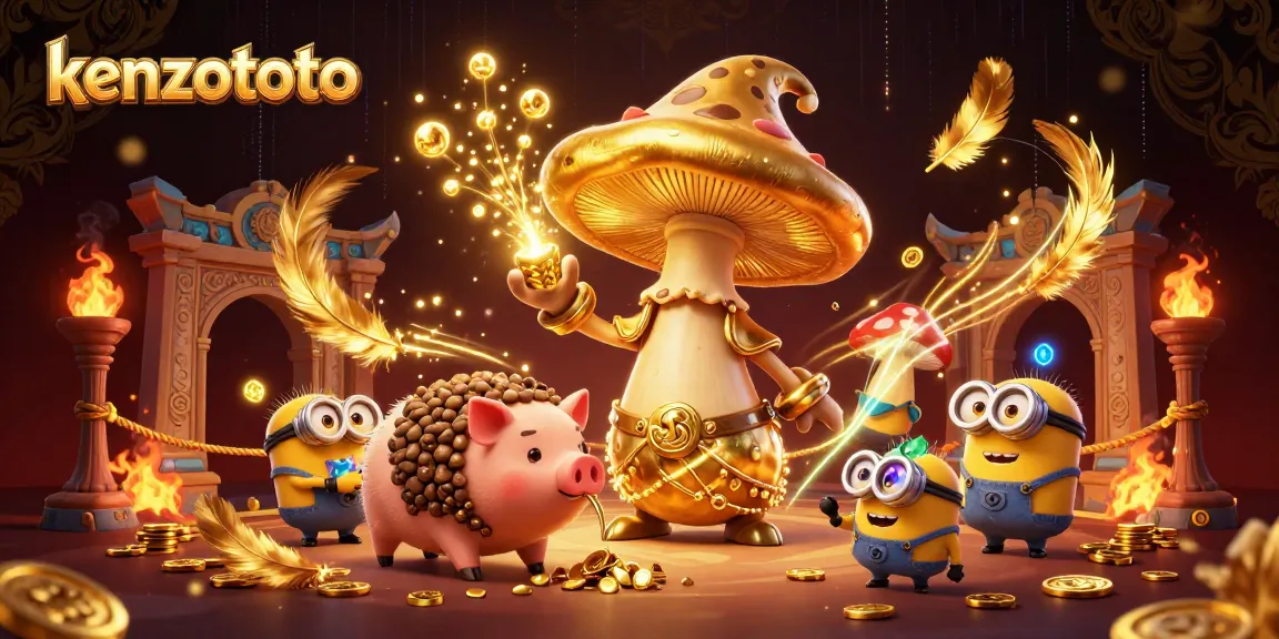 Experience the thrill of kenzototo with golden wizardry and treasure hunting in this dazzling scene.