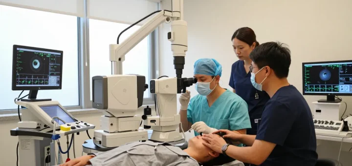 skilled surgeon performing vision correction surgery at SNU Eye Clinic in Korea with advanced technology